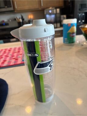 tervis Clear Tumbler with Navy and Neon Green Seahawks Stripe
